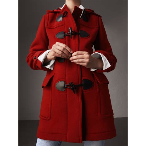 red burberry duffle coat|burberry duffle coat for women.